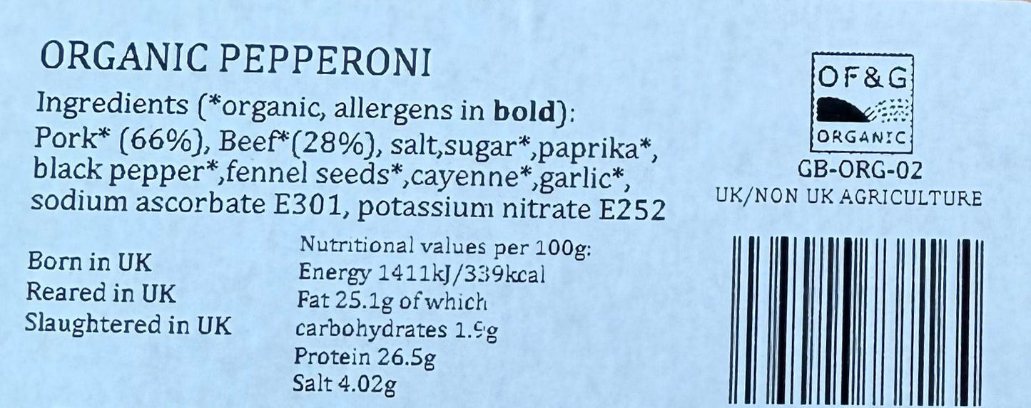 Organic Pepperoni 70g