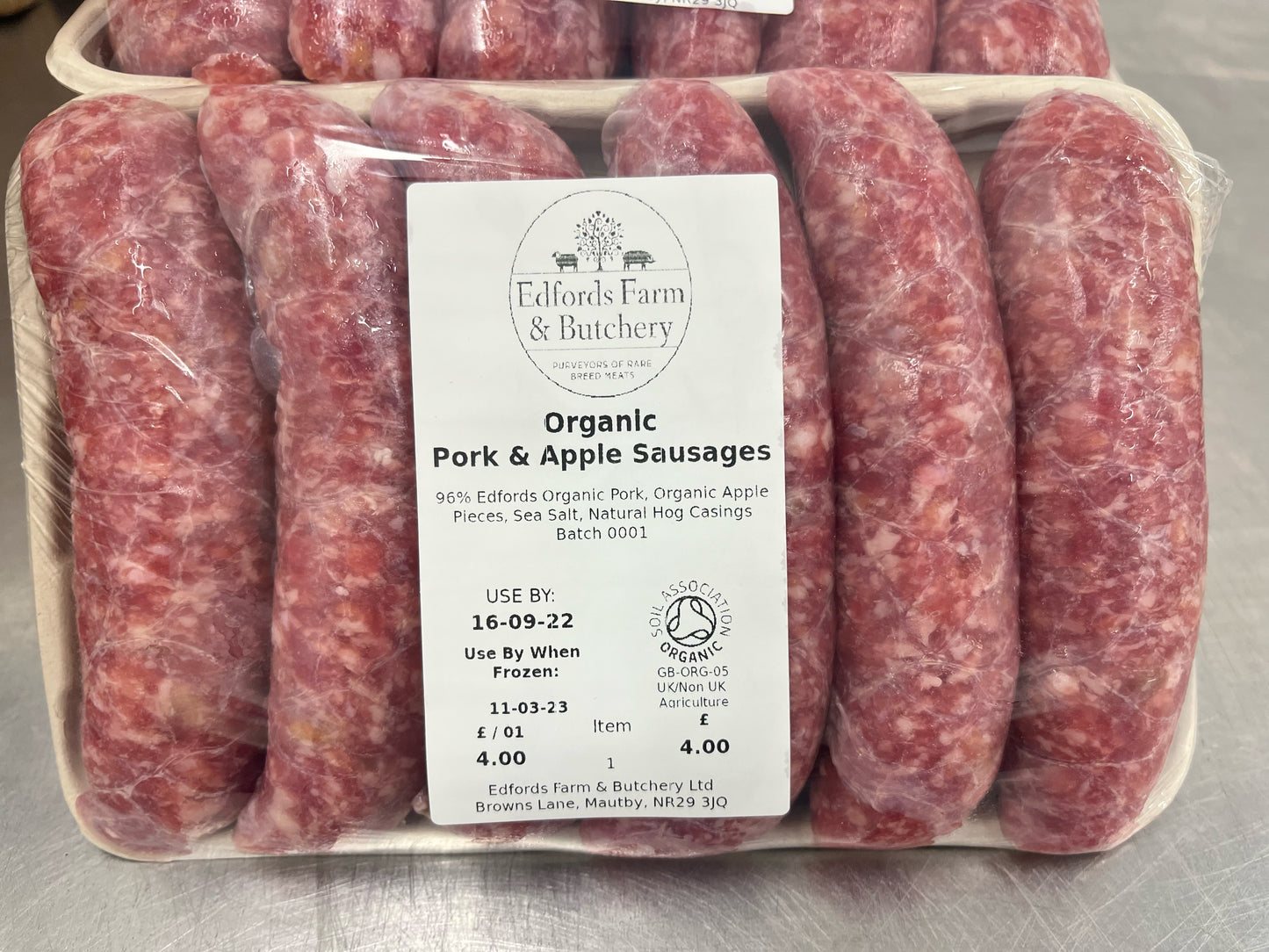 Organic Pork & Apple Sausages